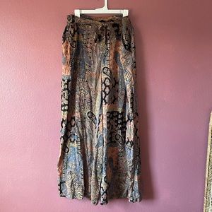 Boho Wide Leg Paisley Pants XL